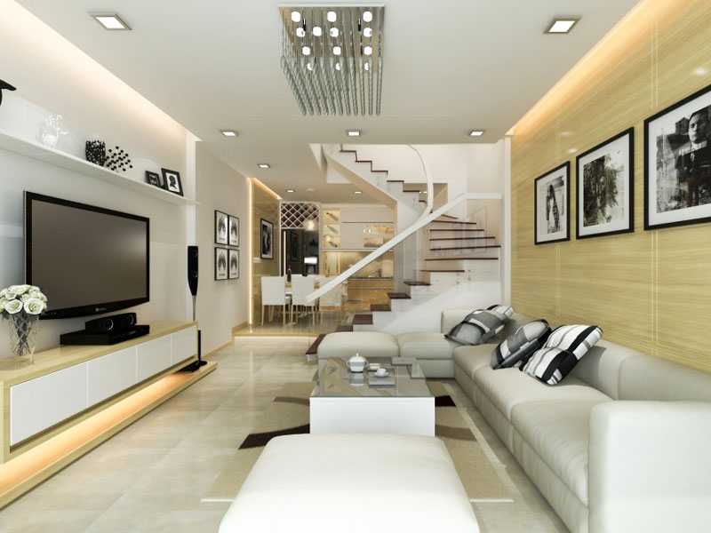 phòng khách nhà ống, nhà phố đẹp